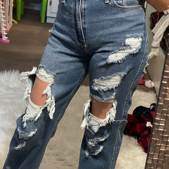 Hollister mom jeans high rise